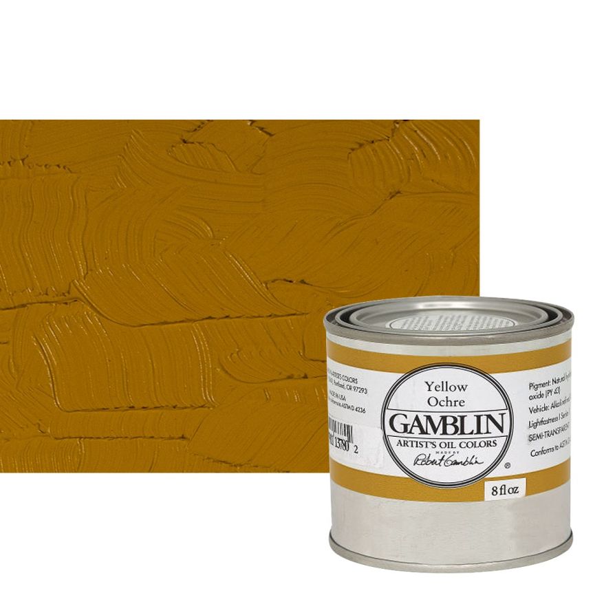 Gamblin Artists Oil - Yellow Ochre, 8oz Can