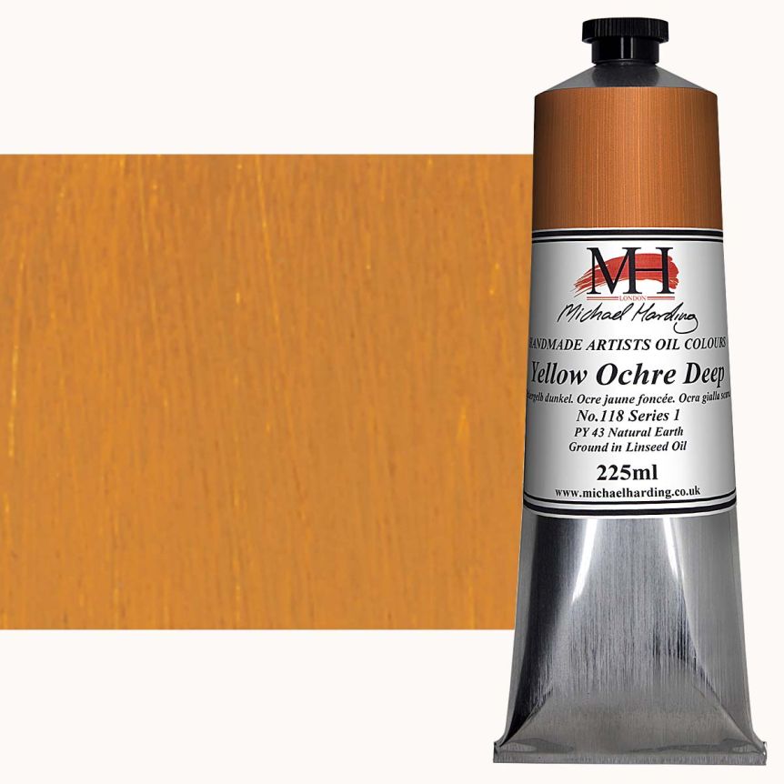 Michael Harding Oil Color - Yellow Ochre Deep, 225ml Tube