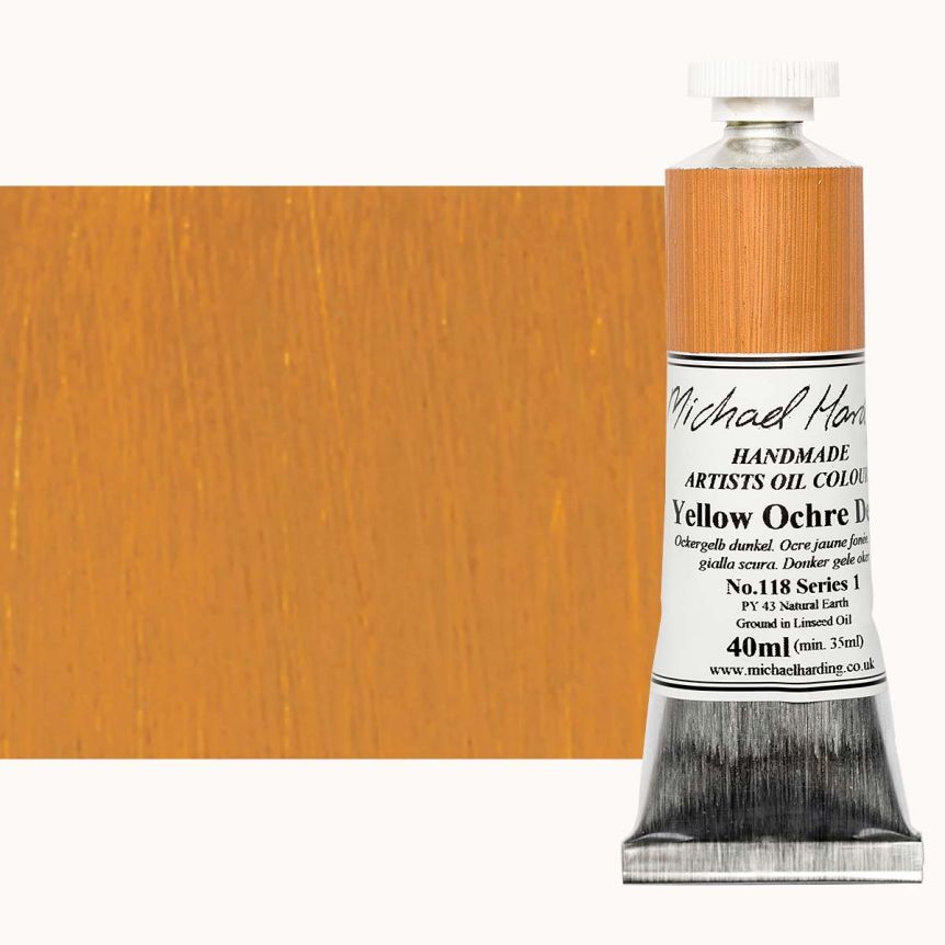 Michael Harding Oil Color - Yellow Ochre Deep, 40ml Tube