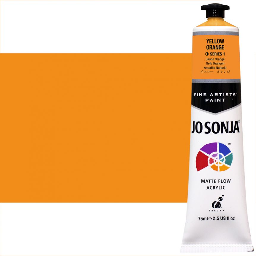 Jo Sonja Matte Flow Artist Acrylic - Yellow Orange, 75ml Tube