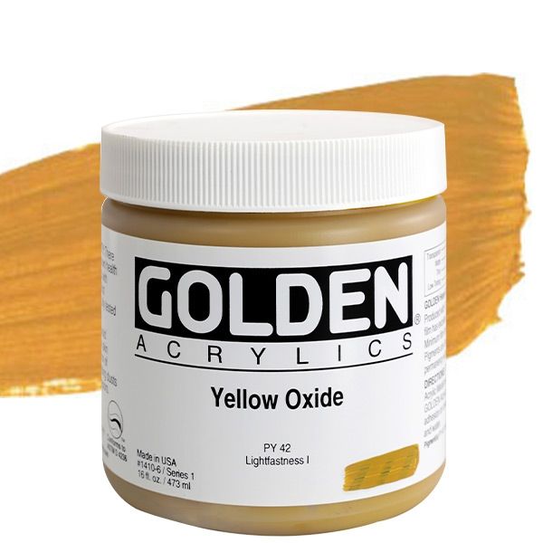 GOLDEN Heavy Body Acrylics - Yellow Oxide, 16oz Jar