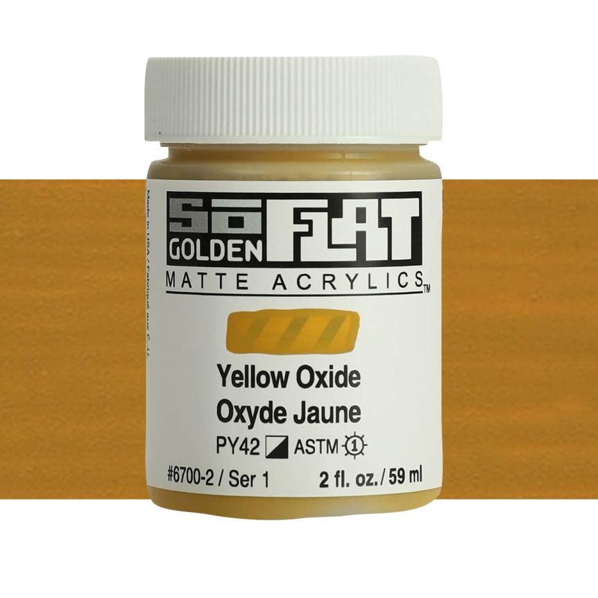Golden SoFlat Matte Acrylic 2 oz Yellow Oxide