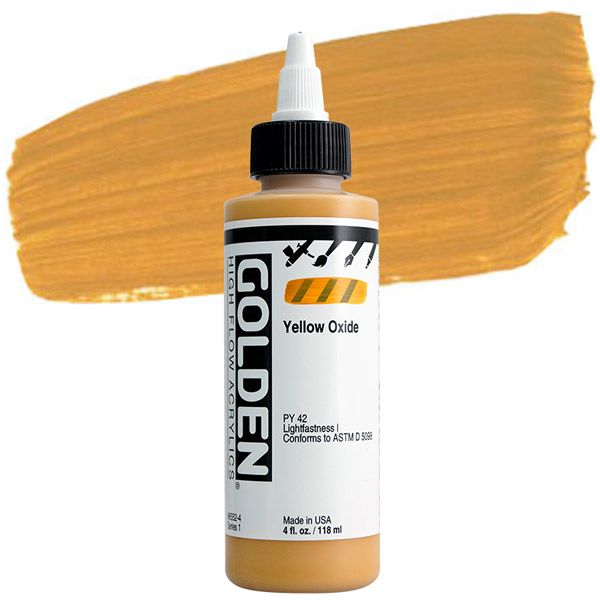 GOLDEN High Flow Acrylic, Yellow Oxide, 4oz