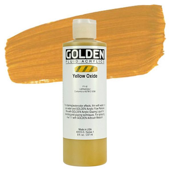 GOLDEN Fluid Acrylics Yellow Oxide 8 oz Jerry's Artarama