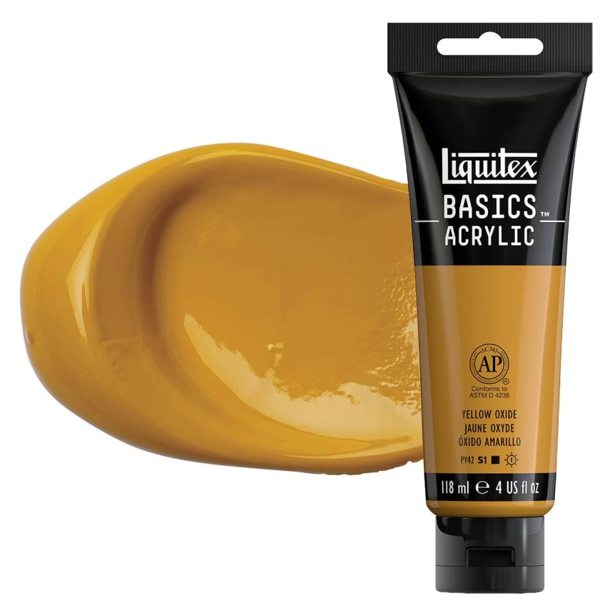 Liquitex Basics Acrylic Paint - Yellow Oxide, 4oz Tube