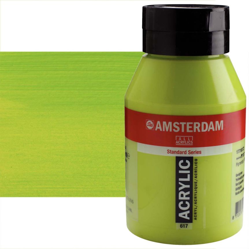 Amsterdam Standard Series Acrylic Paint - Yellowish Green, 1 Liter Jar
