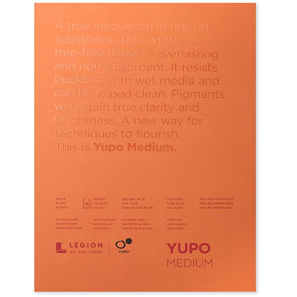 Yupo Multimedia Medium Paper Pad 9x12" - White 74lb. 10 Sheets