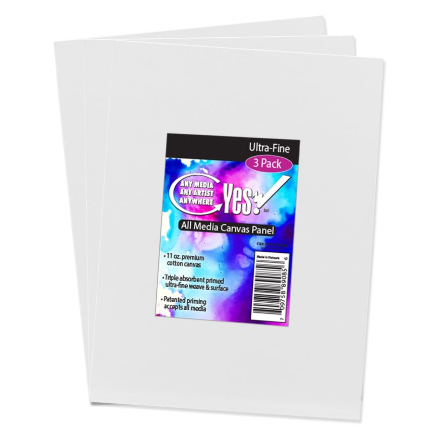 Yes! All Media Cotton Canvas Panel 9x12” Pack of 3
