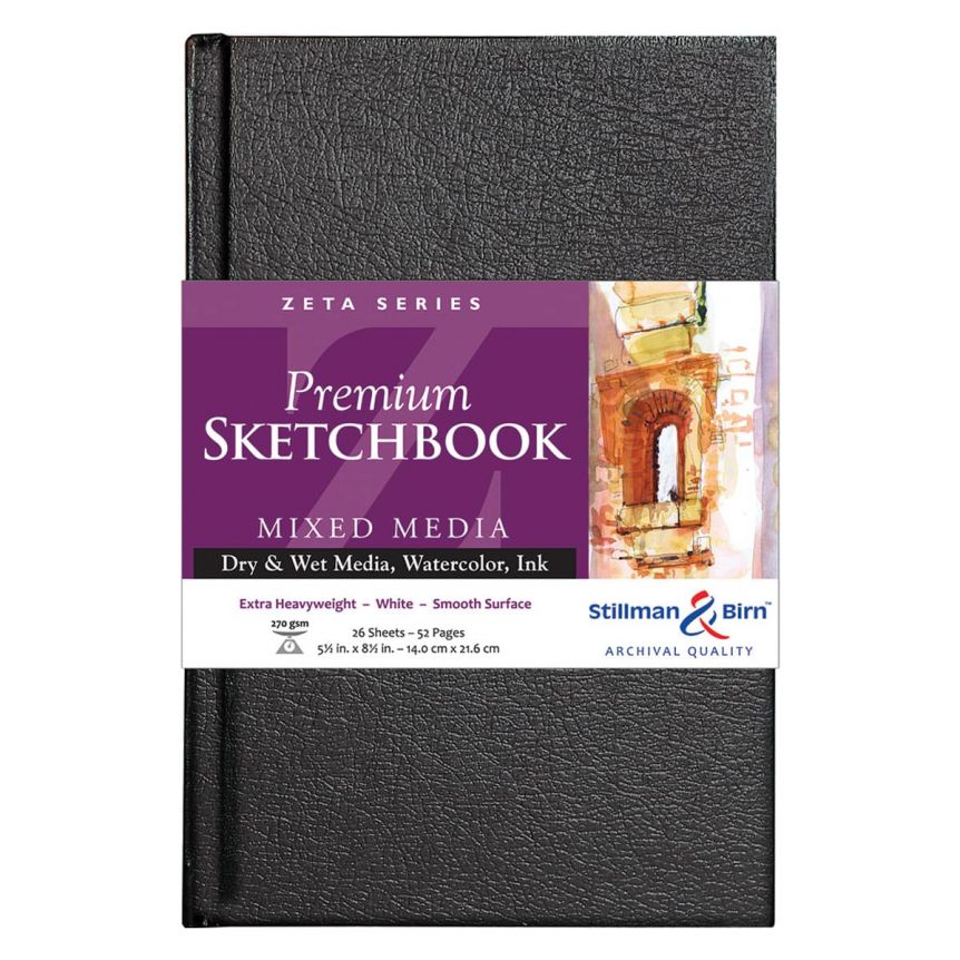 Stillman and Birn Premium Zeta Hardbound Sketchbook - 5.5”x8.5” (26-Sheets)