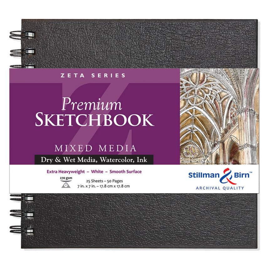 Stillman and Birn Premium Zeta Wirebound Sketchbook - 7”x7” (25