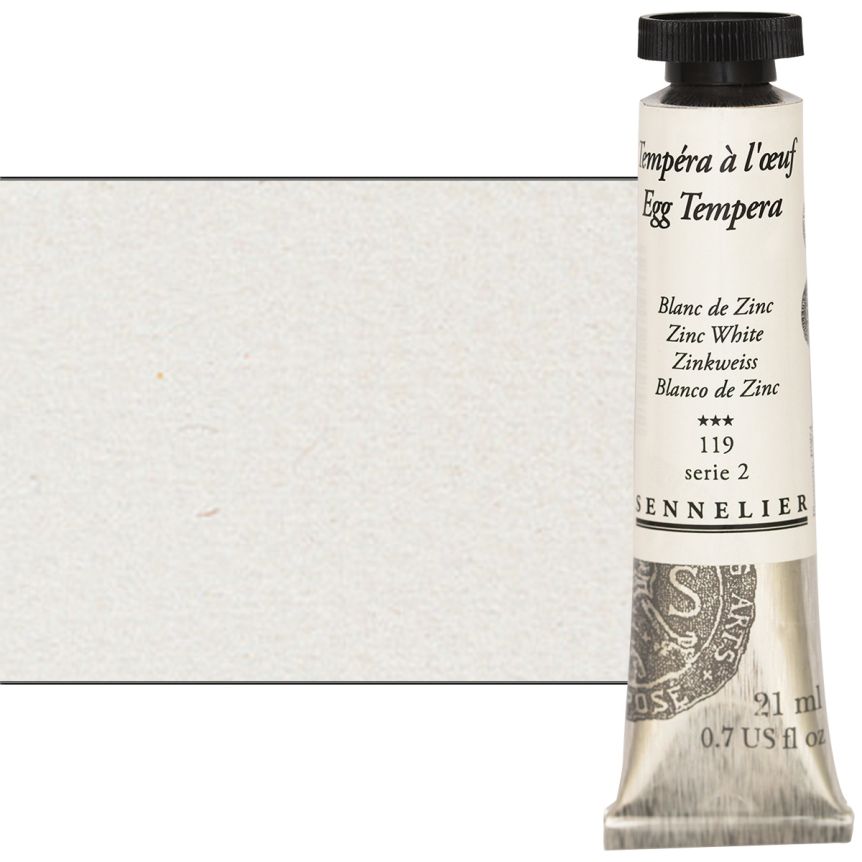 Sennelier Egg Tempera - Zinc White, 21ml Tube