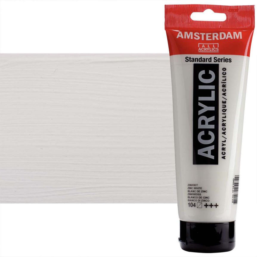 Amsterdam Standard Series Acrylic Paint - Zinc White, 250ml Tube