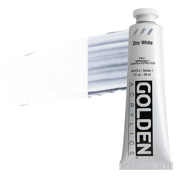 GOLDEN Heavy Body Acrylic 2 oz Tube - Zinc White