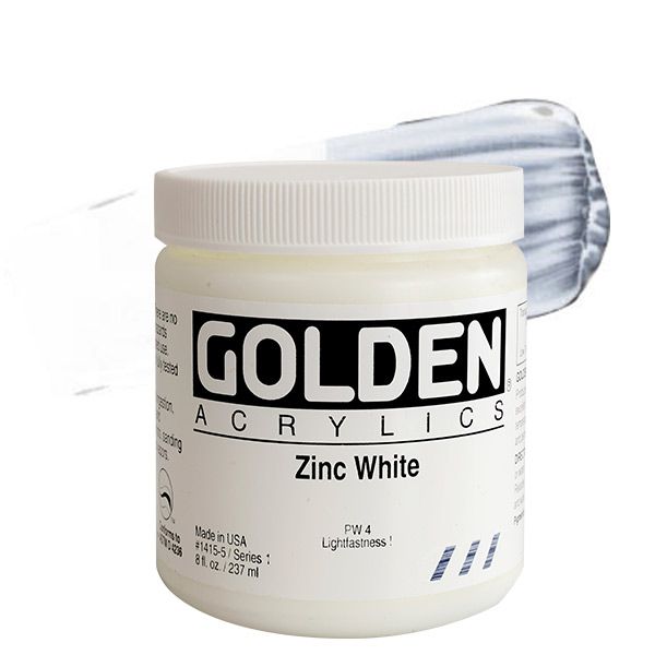 GOLDEN Heavy Body Acrylic 8 oz Jar - Zinc White
