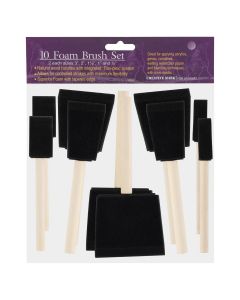 Creative Mark Artist Foam Brushes, Pack of 10 Assorted Sizes