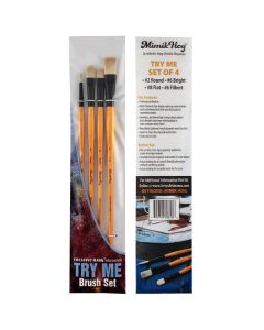 Creative Mark 4pc Try Me Set Of Mimik Hog Synthethic Bristle Brushes