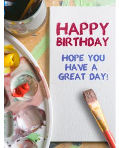 Birthday Art eGift Card - Painted on Canvas - Electronic Gift Card eGift Card