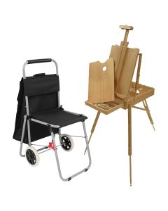 Artcomber Portable Chair Black & Monet French Easel Set