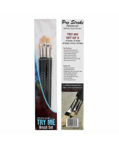 Creative Mark 5pc Try Me Set Of Powercryl Long Handle Brushes