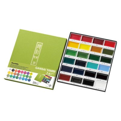 Kuretake Gansai Tambi - Colore Acquerello In Panetto Grande Giapponese - Oro - Ricarica Da 48x28x10 Mm