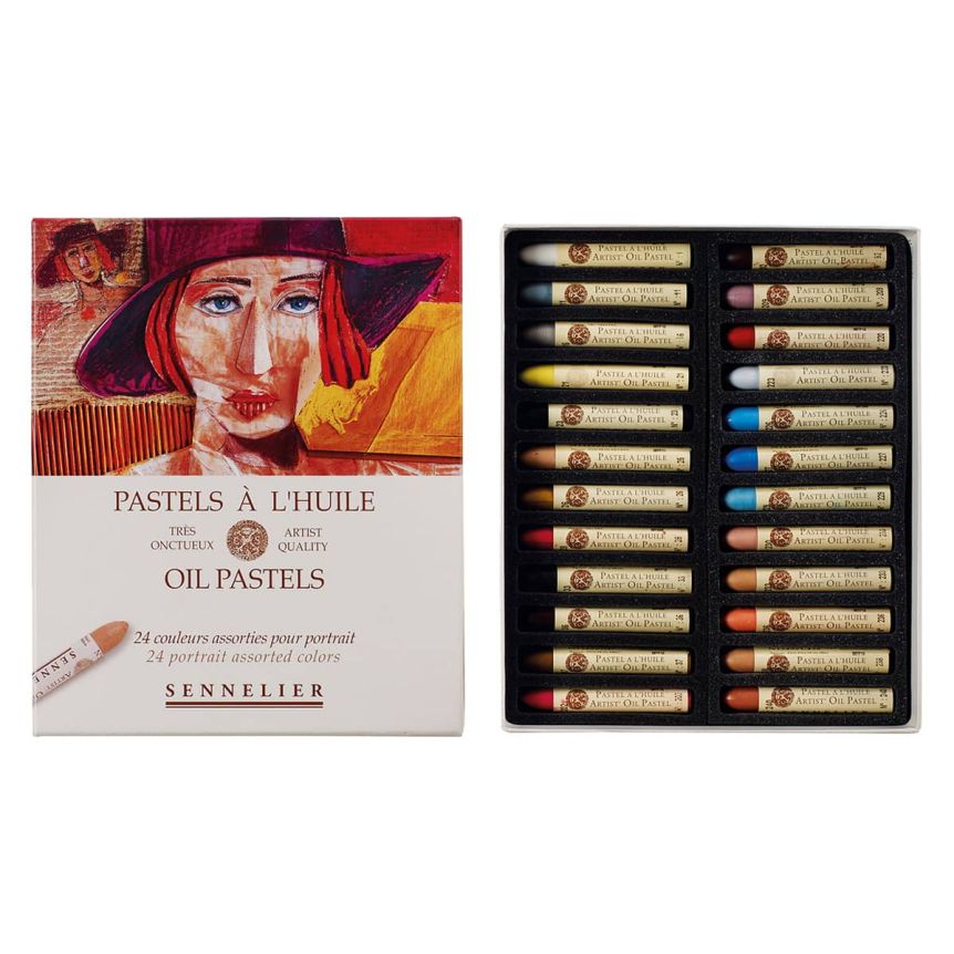 Sennelier Oil Pastels 24色セット Sennelier Oil Pastels Cardboard Box Portrait Colors (Set of 24