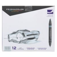 Prismacolor Double-Ended Art Marker - Cool Grey Colors, Set of 12