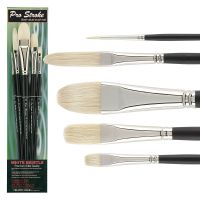 Creative Mark Pro-Stroke Explorer Set of 5, Premium White Bristle Brushes