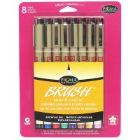 Sakura Pigma Brush Pen - Set of 8 Assorted Colors