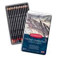 Derwent Tinted Charcoal Pencil Tin Set of 12