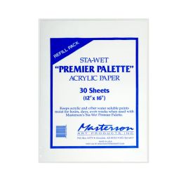 Masterson Sta-Wet Premier Palette Acrylic Paper 12x16in Refills Pack of 30