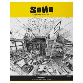 鉛筆画「A street arpista」　B5大サイズ 19x24in-bristol-pad-soho-ls-
