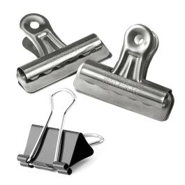 Steel outlet binder clips