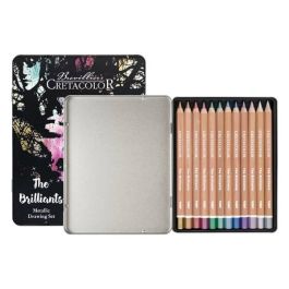 Cretacolor Metal & Black 12 metalliic kleurpotloden met tekenboek