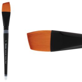 Pincel Angular Taklon 1/8 Pulgadas | Mango Dorado Soft Grip | Para Pintura Y Manualidades | Calidad Profesional