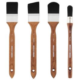 TubeRoo Paint Brush Set, 3 Pieces Simple Flat Brushes For Varnishes Glazes Oils Wall Paints Acrylic Varnish Brush Varnish Brush Paint Brush On Wood