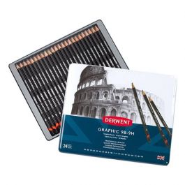 Derwent Graphic Pencil Complete Tin Set of 24 | Jerry's Artarama