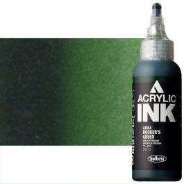 Volcker Green Ink Holbein Acrylic Ink - Hookers Green, 100ml | Jerry's Artarama