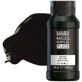 Liquitex Basics Fluid Acrylic - Ivory Black, 4oz Bottle | Jerry's