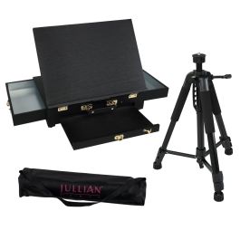 Jullian Capri Pochade Box with Tripod, Black | Jerry's Artarama