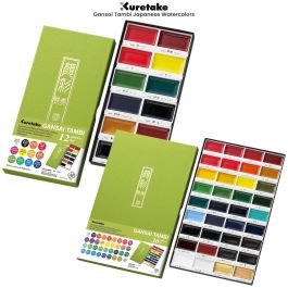 Coffret D'aquarelles Japonaises - Kuretake Gansai Tambi - 12 Godets