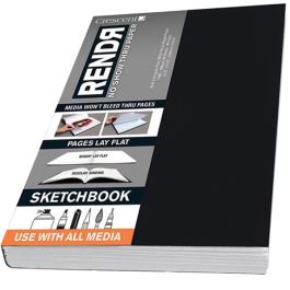 Crescent Creative Products RENDR Lay-Flat Soft Cover Sketchbook, 8.5 11-Inch