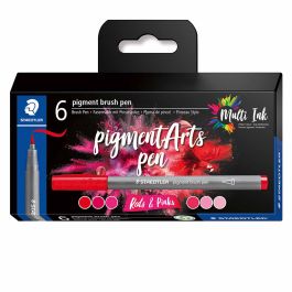 STAEDTLER Pigment Arts Brush Pen Set of 6, Reds & Pinks | Jerry's
