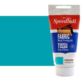 Fabric Block Printing Ink 2.5 oz - Turquoise | Jerry's Artarama