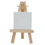 Ultra-Mini Set of 1 Easel w/ 1 Canvas 2x2" - Natural Easel