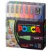 Posca Acrylic Paint Marker 0.9-1.3mm Fine Tip Basic Colors Set of 16