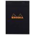 Rhodia Graph Black Notepad 6 x 8 1/4 in Top Staple 80-Sheet