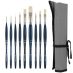 Borciani Bonazzi UNICO Bianco Synthetic Mixed Set of 9 Brushes + Roll Up Case