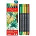 Caran d'Ache FIBRALO Brush Marker - Set of 6, Botanic Colors