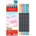 Caran d'Ache FIBRALO Brush Marker - Set of 6, Pastel Colors