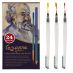 Cezanne Watercolor Pencils Set of 24, Aquastroke Pro Water Brush Rounds (Set of 3)